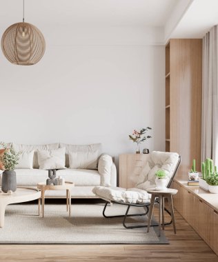 Interior Living Room Wall Mockup