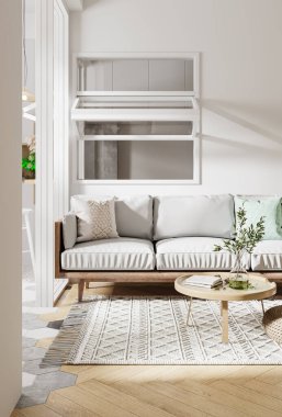 Interior Living Room Wall Mockup