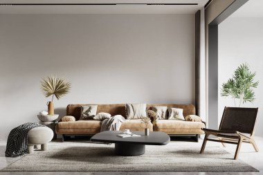 Wabi-Sabi Oturma Odası İç Duvar Modeli