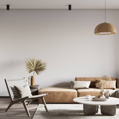 Wabi-Sabi Oturma Odası İç Duvar Modeli