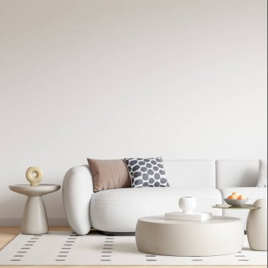 Wabi-Sabi İçişleri Oturma Odası Duvar Kağıdı Modeli - 3D resim, 3D çizim