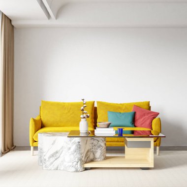 İç Salon Duvar Modeli - 3D Yapılandırma, 3D Görüntü