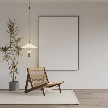 Çerçeve modeli, oturma odasının duvar posterleri. Evin iç mimarisi, Modern İç mimari. 3 Boyutlu Hazırlama