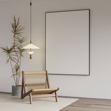 Çerçeve modeli, oturma odasının duvar posterleri. Evin iç mimarisi, Modern İç mimari. 3 Boyutlu Hazırlama