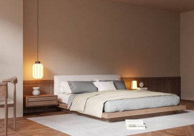 İç Yatak Odası Duvar Modeli - 3D Görüntü