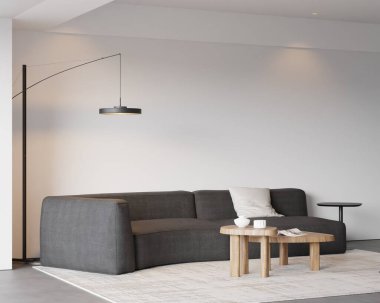 Modern Minimalist Oturma Odası İçi - 3D Hazırlama