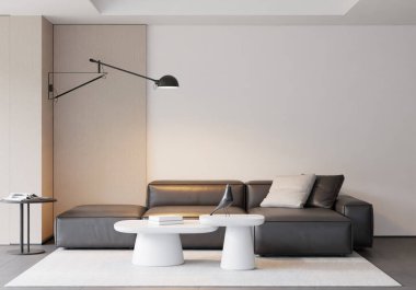 Modern Minimalist Oturma Odası İçi - 3D Hazırlama