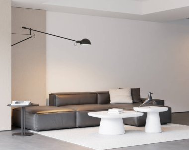 Modern Minimalist Oturma Odası İçi - 3D Hazırlama