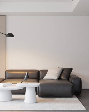 Modern Minimalist Oturma Odası İçi - 3D Hazırlama