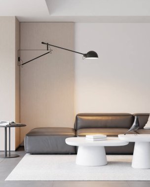 Modern Minimalist Oturma Odası İçi - 3D Hazırlama