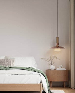 İskandinav Yatak Odası Poster Çerçevesi Minimalist Dekor 3D Yapılandırması