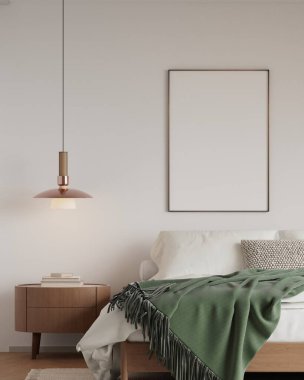 İskandinav Yatak Odası Poster Çerçevesi Minimalist Dekor 3D Yapılandırması