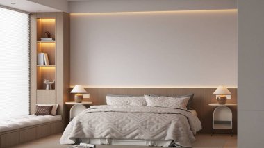 Modern Minimalist Yatak Odası İç Çerçeve Posteri 3B Yapılandırma