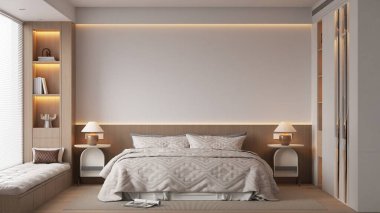 Modern Minimalist Yatak Odası İç Çerçeve Posteri 3B Yapılandırma
