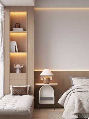 Modern Minimalist Yatak Odası İç Çerçeve Posteri 3B Yapılandırma