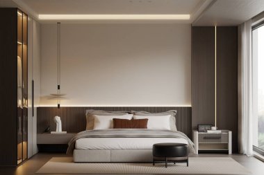 Modern Minimalist Yatak Odası İç Çerçeve Posteri 3B Yapılandırma