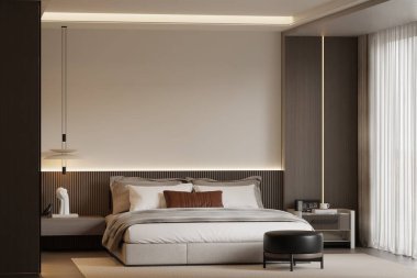 Modern Minimalist Yatak Odası İç Çerçeve Posteri 3B Yapılandırma