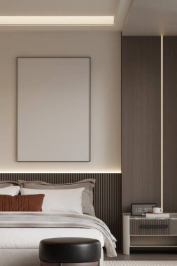 Modern Minimalist Yatak Odası İç Çerçeve Posteri 3B Yapılandırma