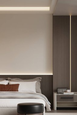 Modern Minimalist Yatak Odası İç Çerçeve Posteri 3B Yapılandırma