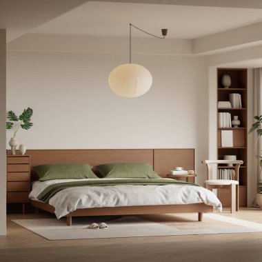 Modern Minimalist Yatak Odası İç Çerçeve Posteri 3B Yapılandırma