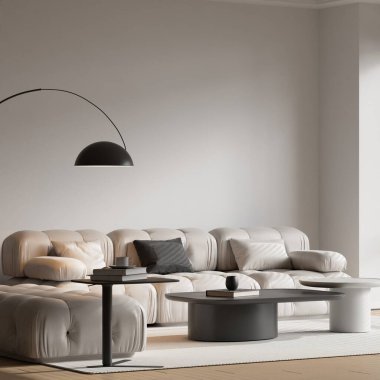 Modern Oturma Odası Çerçeve Posteri Model - 3d Hazırlama