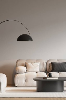 Modern Oturma Odası Çerçeve Posteri Model - 3d Hazırlama