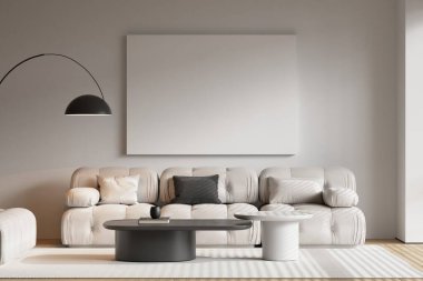 Modern Oturma Odası Çerçeve Posteri Model - 3d Hazırlama