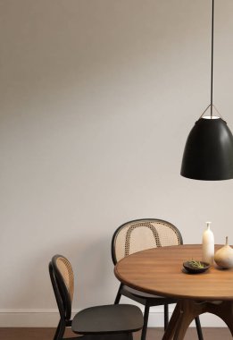 Modern Japandi Yemek Odası Poster Çerçeve Model ile İçi