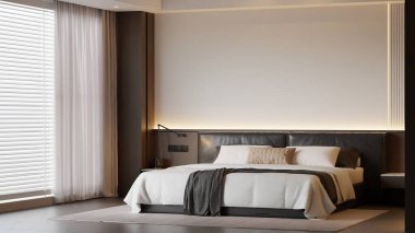 Modern Minimalist Yatak Odası İç Modeli Poster Çerçevesi Model 