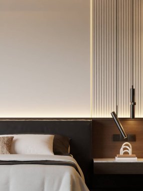 Modern Minimalist Yatak Odası İç Modeli Poster Çerçevesi Model 