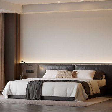 Modern Minimalist Yatak Odası İç Modeli Poster Çerçevesi Model 