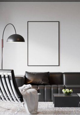 Modern Minimalist Oturma Odası İçsel Poster Çerçevesi 3B Yapılandırma Duvarı