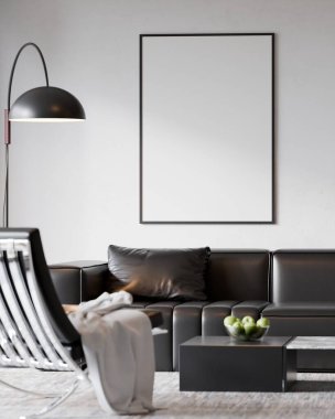 Modern Minimalist Oturma Odası İçsel Poster Çerçevesi 3B Yapılandırma Duvarı