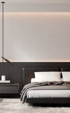 Modern Minimalist Yatak Odası İç Modeli Poster Çerçevesi Model 