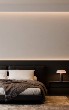 Modern Minimalist Yatak Odası İç Modeli Poster Çerçevesi Model 