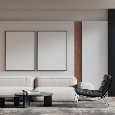 Modern Minimalist Oturma Odası İç Çerçeve Posteri Model
