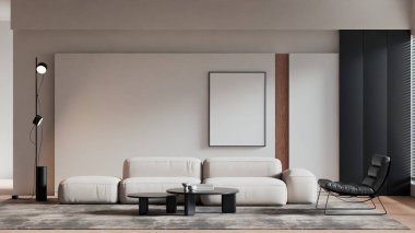 Modern Minimalist Oturma Odası İç Çerçeve Posteri Model