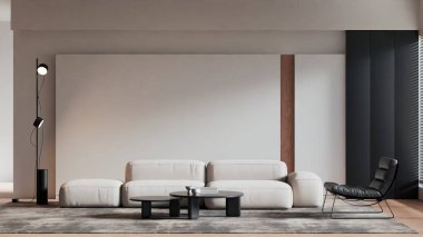 Modern Minimalist Oturma Odası İç Çerçeve Posteri Model