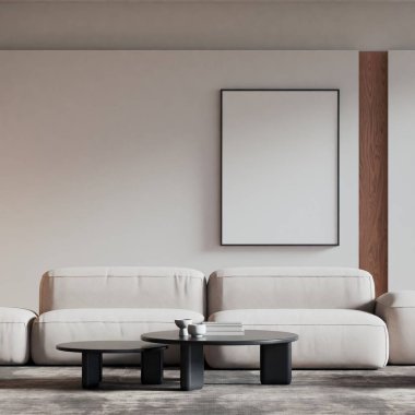 Modern Minimalist Oturma Odası İç Çerçeve Posteri Model