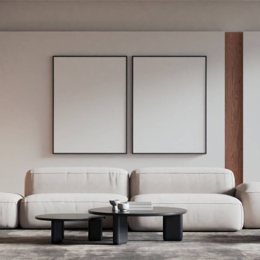 Modern Minimalist Oturma Odası İç Çerçeve Posteri Model