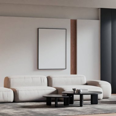 Modern Minimalist Oturma Odası İç Çerçeve Posteri Model