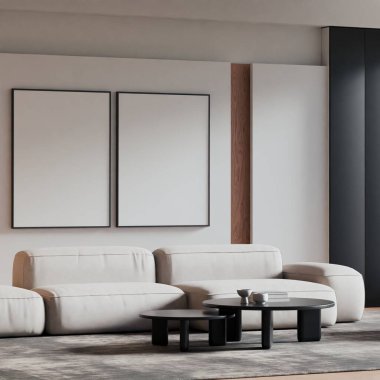 Modern Minimalist Oturma Odası İç Çerçeve Posteri Model