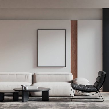 Modern Minimalist Oturma Odası İç Çerçeve Posteri Model