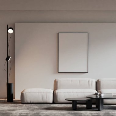 Modern Minimalist Oturma Odası İç Çerçeve Posteri Model