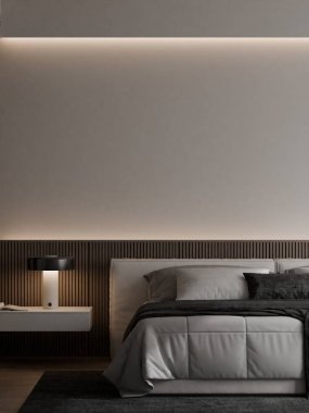 Modern Minimalist Yatak Odası İçi Boş Duvar Modeli 