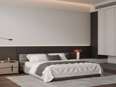 Modern Minimalist Yatak Odası İçi Boş Duvar Modeli 