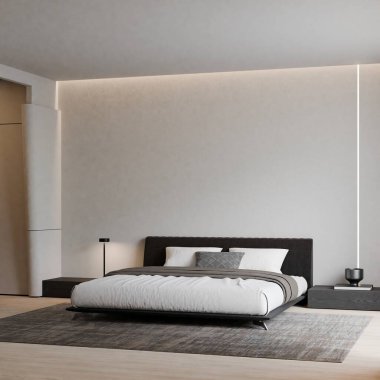 Modern Minimalist Yatak Odası İç Modeli Poster Çerçevesi Model 