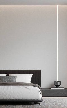 Modern Minimalist Yatak Odası İç Modeli Poster Çerçevesi Model 