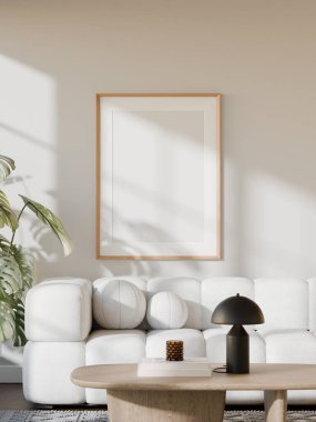 Minimalist Modern Oturma Odası İçi Poster Çerçeve Model - 3d Yapılandırma