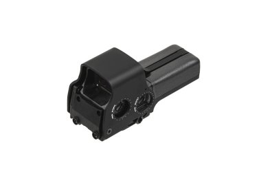 Modern optik kolatör görüşü. Kısa mesafeden ateş etmek için nişan alma cihazı. Beyaz arkaplanda izole et.